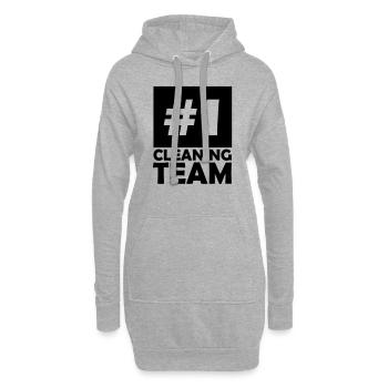 number one cleaning team - Hoodie Dress - heather grey - Front
