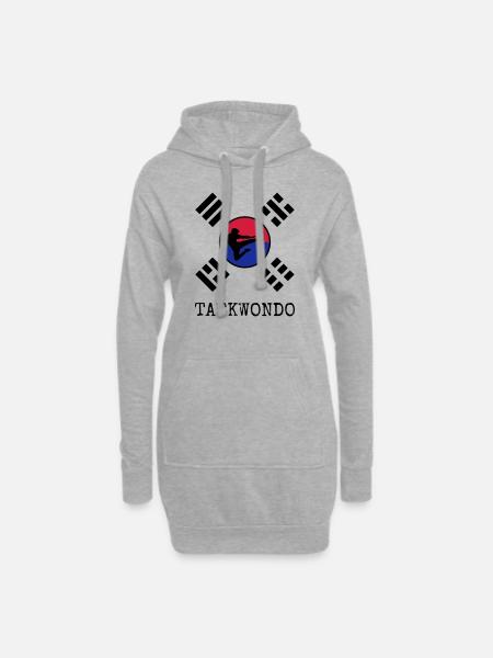 Taekwondo Taekwondoin Tae-Kwon-Do Tae Kwon Do - Hoodie-Kleid - Grau meliert