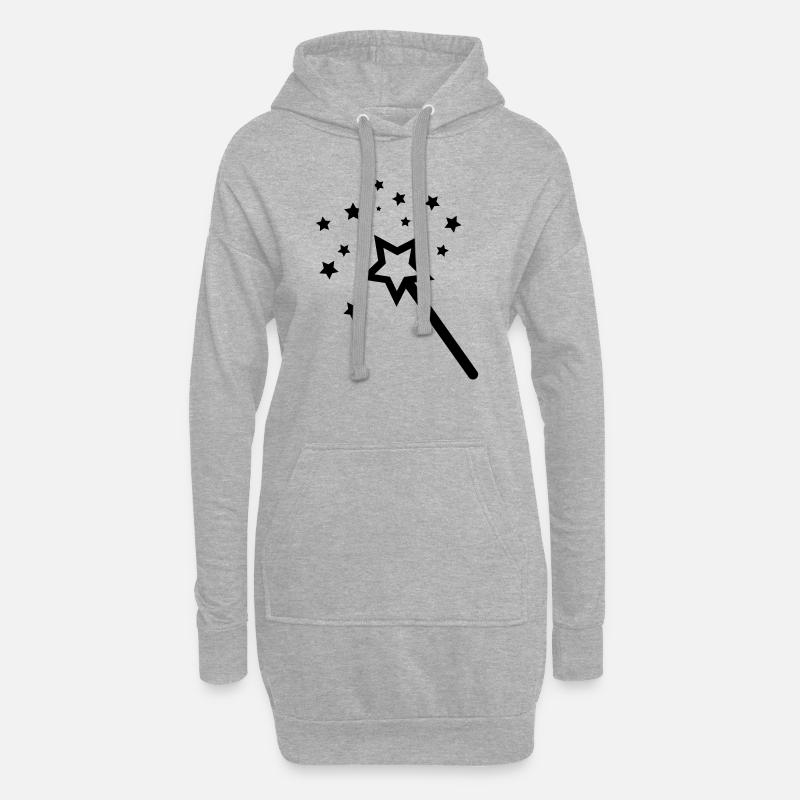 zauberstab - Hoodie-Kleid - Grau meliert