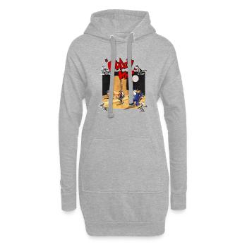 krazy kat Comics - Hoodie-Kleid - Grau meliert - Vorne