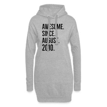 Génial depuis août 2010 - Sweat-shirt à capuche long Femme - gris chiné - Devant