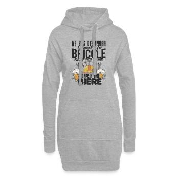 Ne pas déranger quand je bricole - Sweat-shirt à capuche long Femme - gris chiné - Devant