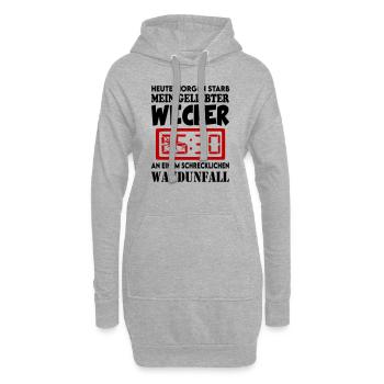 Sprüche Wecker Früh aufstehen Ausschlafen - Hoodie-Kleid - Grau meliert - Vorne