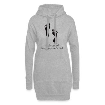 Im Herzen auf Wangerooge - Hoodie-Kleid - Grau meliert - Vorne