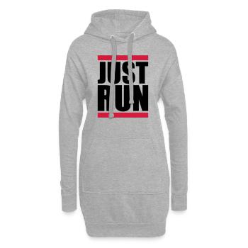 Logo de la barre d’exécution - Sweat-shirt à capuche long Femme - gris chiné - Devant