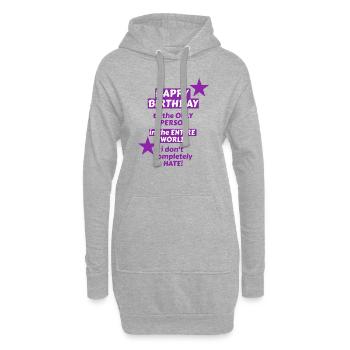 I love clothes / Happy Birthday - Hoodie-Kleid - Grau meliert - Vorne