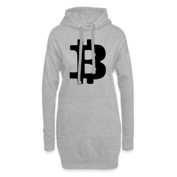 Bitcoin Crypto Monnaie Vecteur de vie virtuelle - Sweat-shirt à capuche long Femme - gris chiné - Devant