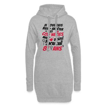 conneries 81 ans / cadeau anniversaire 81 ans - Sweat-shirt à capuche long Femme - gris chiné - Devant