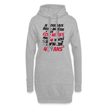 connerie 41 ans / cadeau anniversaire 41 ans - Sweat-shirt à capuche long Femme - gris chiné - Devant