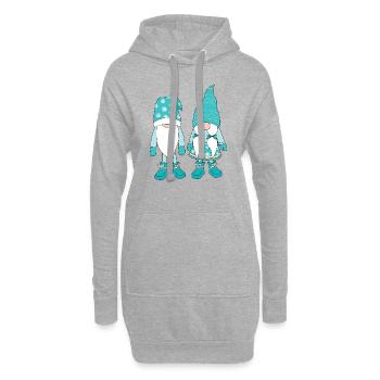 Noël Noël Gnomies - Sweat-shirt à capuche long Femme - gris chiné - Devant