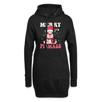 Joyeux cochons - Sweat-shirt à capuche long Femme - noir - Devant