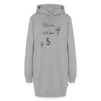 8 - Hoodie-Kleid - Grau meliert - Vorne
