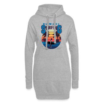 hawaii surfing summertime beach - Hoodie Dress - heather grey - Front