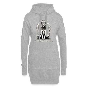 Rak le chat Egyptien - Sweat-shirt à capuche long Femme - gris chiné - Devant