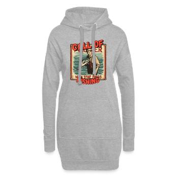 call of Fishing 2 - Hoodie-Kleid - Grau meliert - Vorne