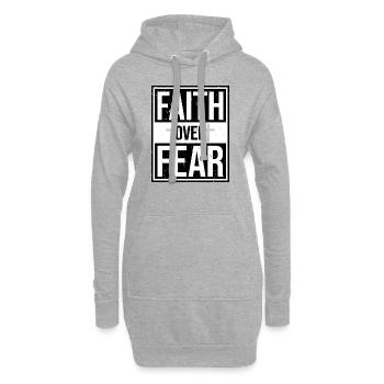 La foi plutôt que la peur Glaube über Furcht Liebe Jesus - Sweat-shirt à capuche long Femme - gris chiné - Devant