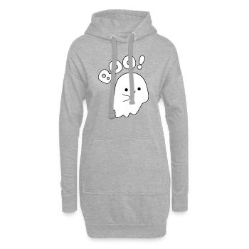 Halloween Geist - Hoodie-Kleid - Grau meliert - Vorne