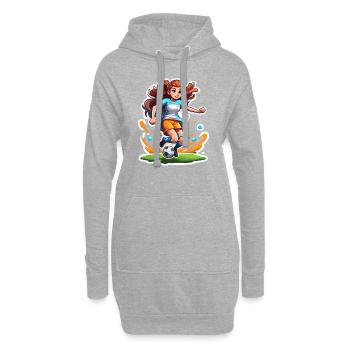 Footballeur / Sport / Terrain de football / Club / FC - Sweat-shirt à capuche long Femme - gris chiné - Devant