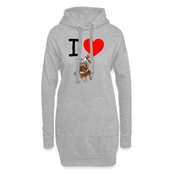 Wikinger - Hoodie-Kleid - Grau meliert - Vorne