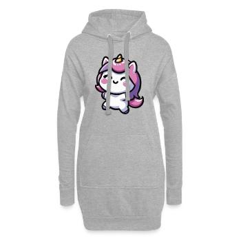 adorable conception de licorne kawaii - Sweat-shirt à capuche long Femme - gris chiné - Devant
