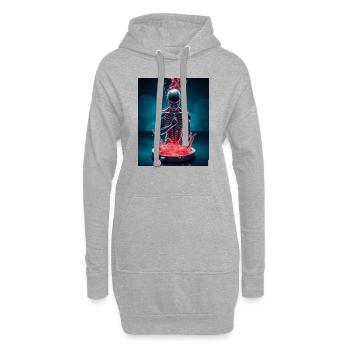 Devil - Hoodie Dress - heather grey - Front