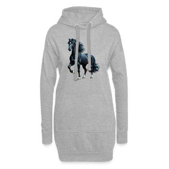 Beauté noire - Sweat-shirt à capuche long Femme - gris chiné - Devant