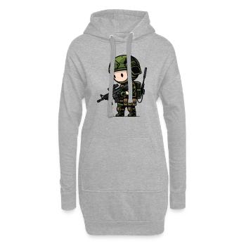 kleiner süsser aufklärungsoldat - Hoodie-Kleid - Grau meliert - Vorne