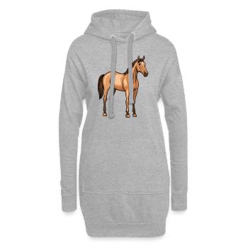 Pferd - Hoodie-Kleid - Grau meliert - Vorne