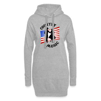 Country-Musik - Hoodie-Kleid - Grau meliert - Vorne