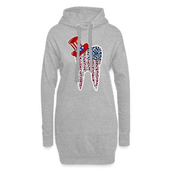Zahnarzt Zahnarzthelferin Amerika Hut I Geschenk - Hoodie-Kleid - Grau meliert - Vorne