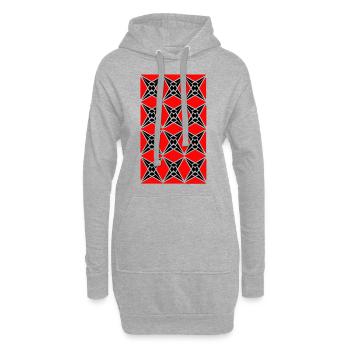 Motif étoile - Sweat-shirt à capuche long Femme - gris chiné - Devant