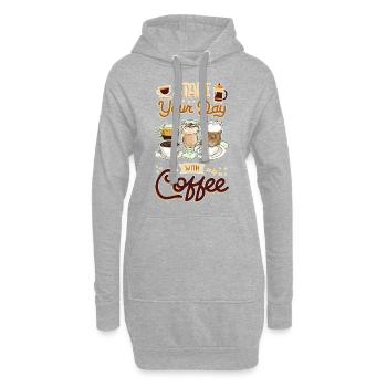 Café Coffee Lover Tasse à café Barista Vintage - Sweat-shirt à capuche long Femme - gris chiné - Devant