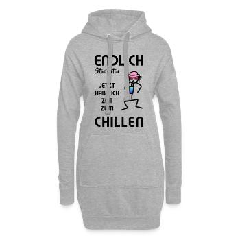 Party Feiern - Endlich Studentin Zeit zum Chillen - Hoodie-Kleid - Grau meliert - Vorne