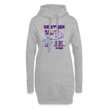 Eulen Rentner - na und? - Hoodie-Kleid - Grau meliert - Vorne