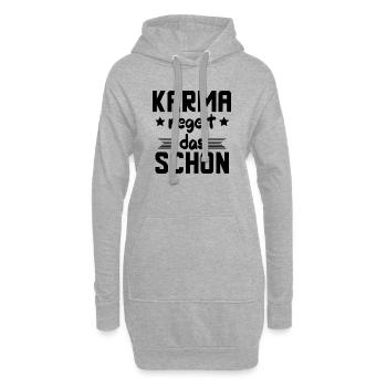 Karma regelt das schon - Hoodie-Kleid - Grau meliert - Vorne