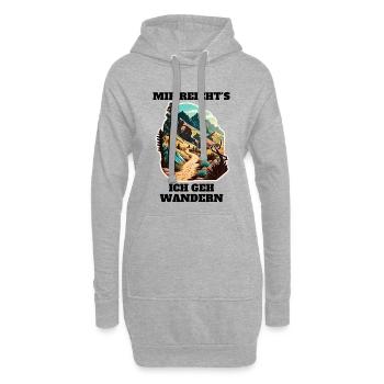 Mir reicht's ich geh wandern - Hoodie-Kleid - Grau meliert - Vorne