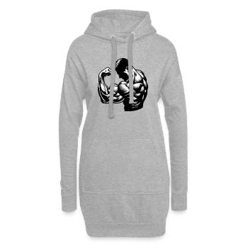 Flexing Biceps - Hoodie-Kleid - Grau meliert - Vorne