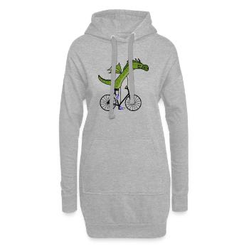 sportlicher Drache - Hoodie-Kleid - Grau meliert - Vorne