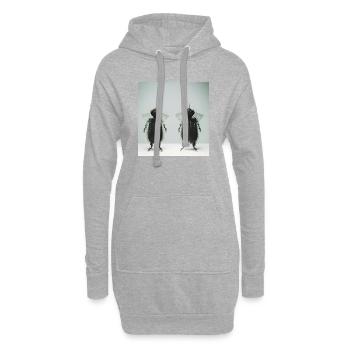 Portrait photographique de deux petits insectes - Sweat-shirt à capuche long Femme - gris chiné - Devant