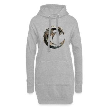 Buchstabe "C" im Drachendesign. - Hoodie-Kleid - Grau meliert - Vorne