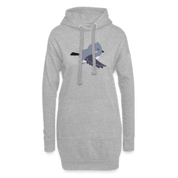 Süßer Vogel Geschenkidee - Hoodie-Kleid - Grau meliert - Vorne