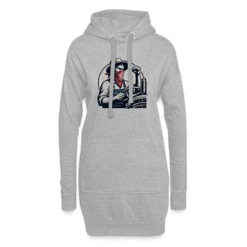 Agriculteur libre - Sweat-shirt à capuche long Femme - gris chiné - Devant
