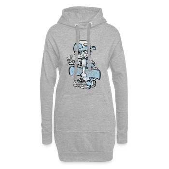 Skater boy flex - Hoodie-Kleid - Grau meliert - Vorne