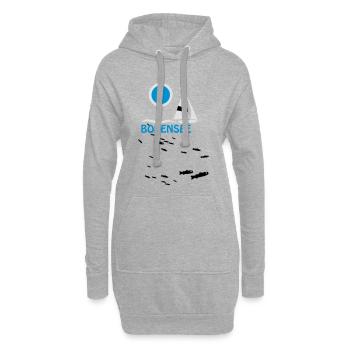 Bodensee - Felchen T-Shirt - Hoodie-Kleid - Grau meliert - Vorne