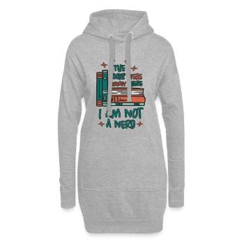 Ver de livres - Sweat-shirt à capuche long Femme - gris chiné - Devant