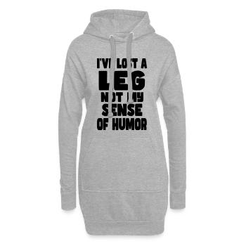 Ich habe ein Bein verloren, nicht meinen Humor* - Hoodie-Kleid - Grau meliert - Vorne