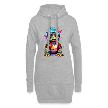 Turtle small and colorful - Hoodie Dress - heather grey - Front