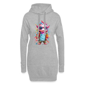 Coole Axolotl - Hoodie-Kleid - Grau meliert - Vorne