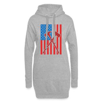 Brandbekämpfung USA Flagge - Hoodie-Kleid - Grau meliert - Vorne
