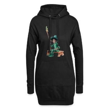 GreenVagrant, der grüne Wanderer - Hoodie-Kleid - Schwarz - Vorne